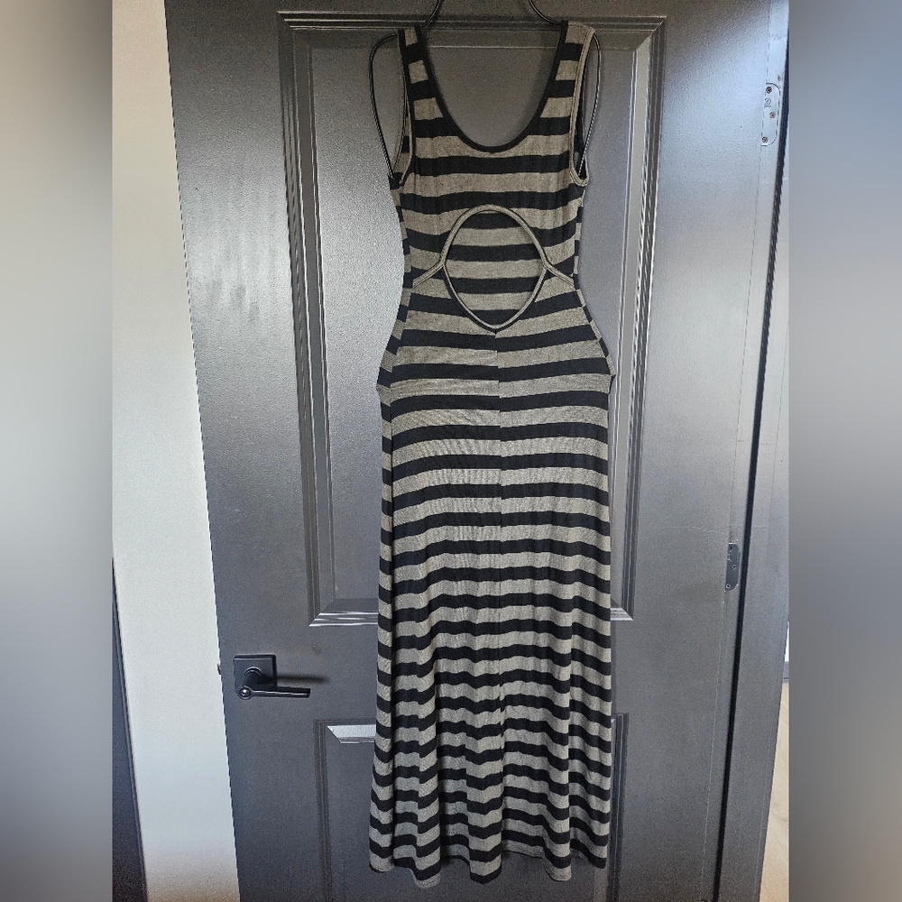 Olive Green Open Back Dress